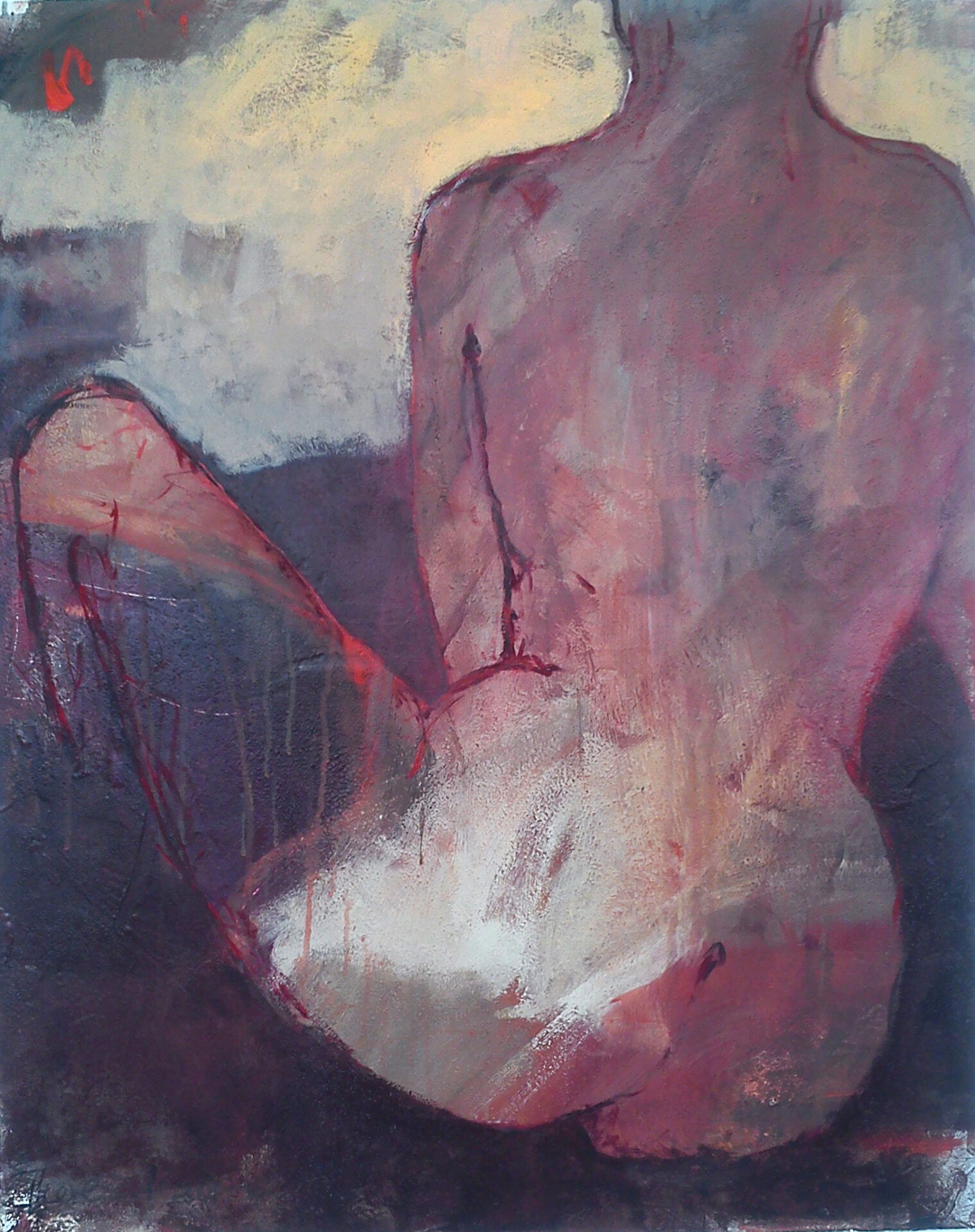 2015 Figur sitzend, Acryl, 80 x 100 cm