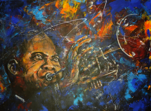 2020 Louis Armstrong, Acryl, 140 x 100 cm, CHF 3500.--