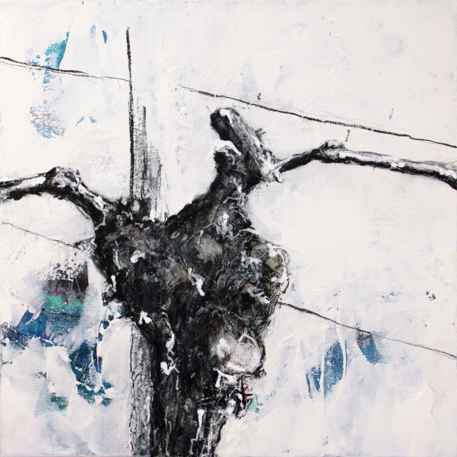 2020 Reben im Winter, Acryl, 40 x 40 cm