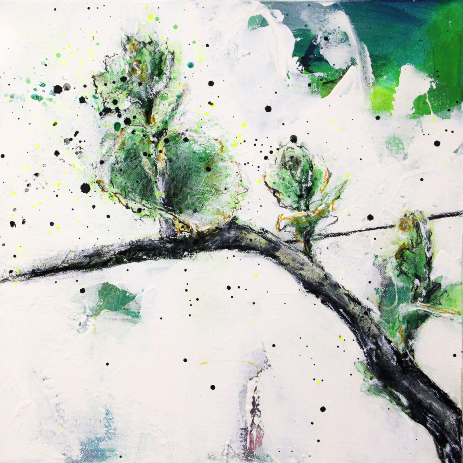 2020 Reben im Frühling, Acryl, 40 x 40 cm