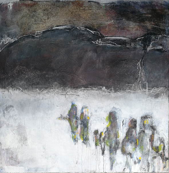 2016 Flucht, Acryl, 50 x 50 cm