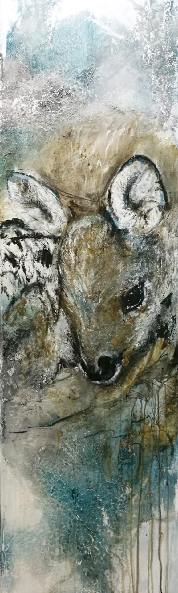 2017 Rehkitz, Acryl, 40 x 140 cm