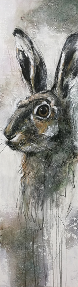 2017 Feldhase, Acryl, 40 x 140 cm