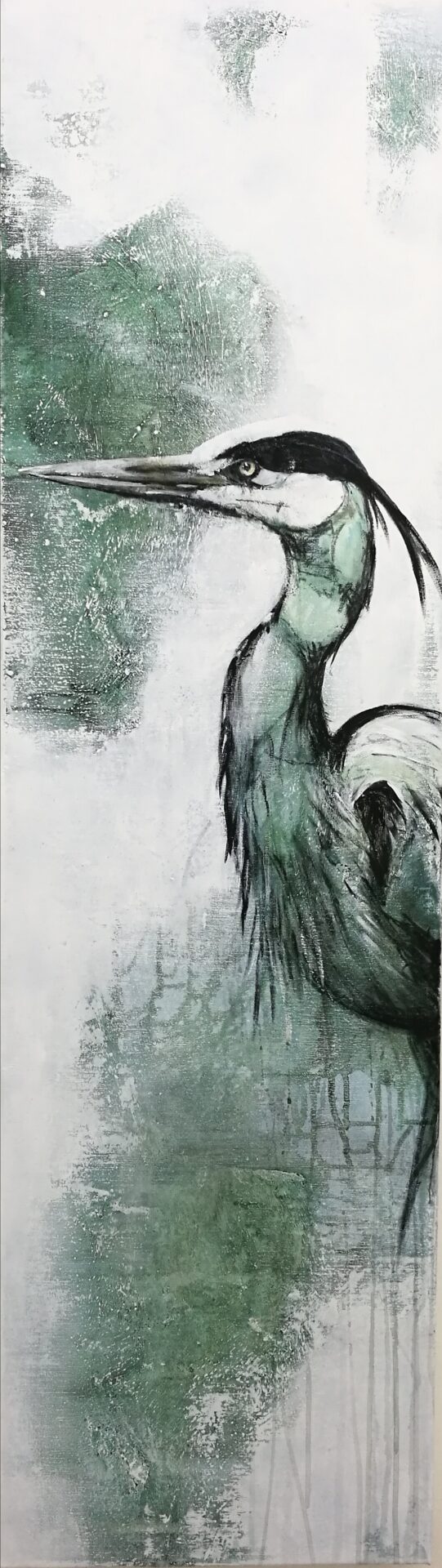 2017 Graureiher, Acryl, 40 x 140 cm