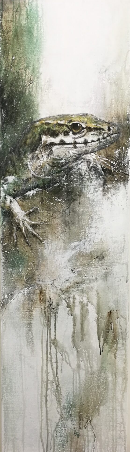 2017 Eidechse, Acryl, 40 x 140 cm