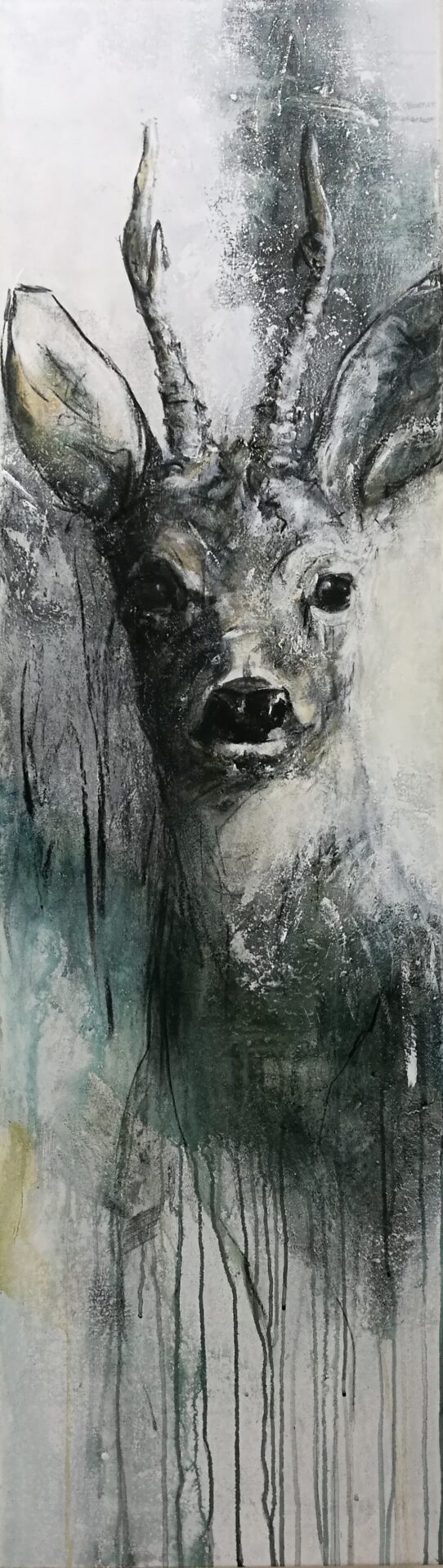 2017 Rehbock, Acryl, 40 x 140 cm