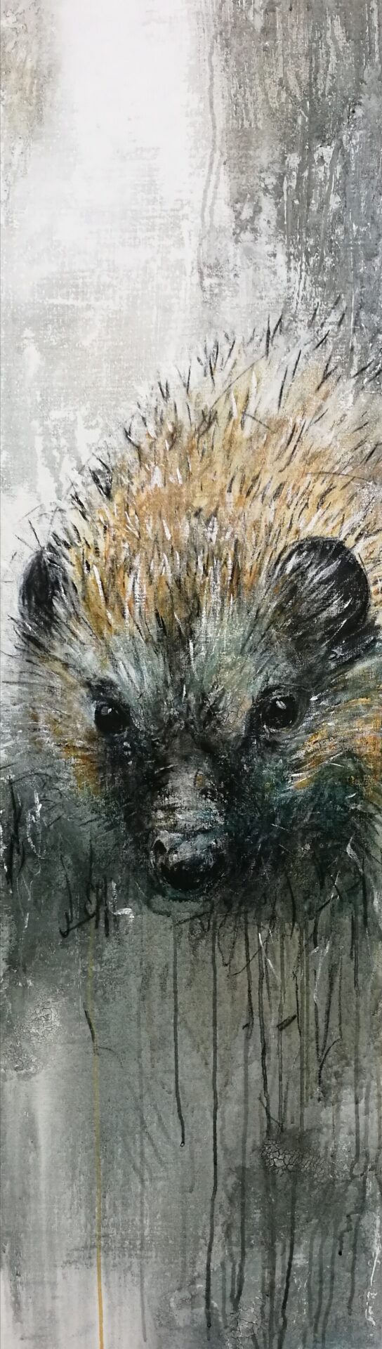 2017 Igel, Acryl, 40 x 140 cm