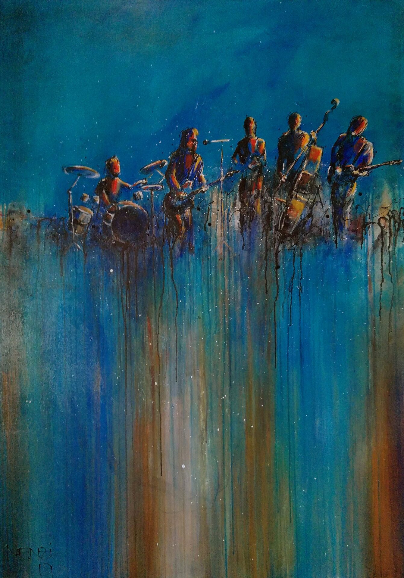 2019 Band, Acryl, 100 x 140 cm, CHF 2500.--