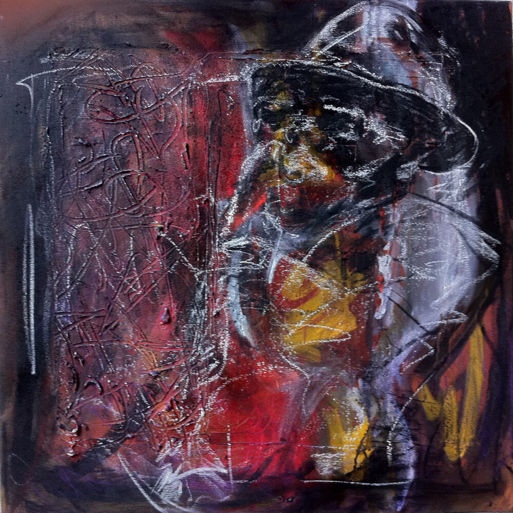 2011, Saxophonist, Mixed Media, 50 x 50 cm, verkauft