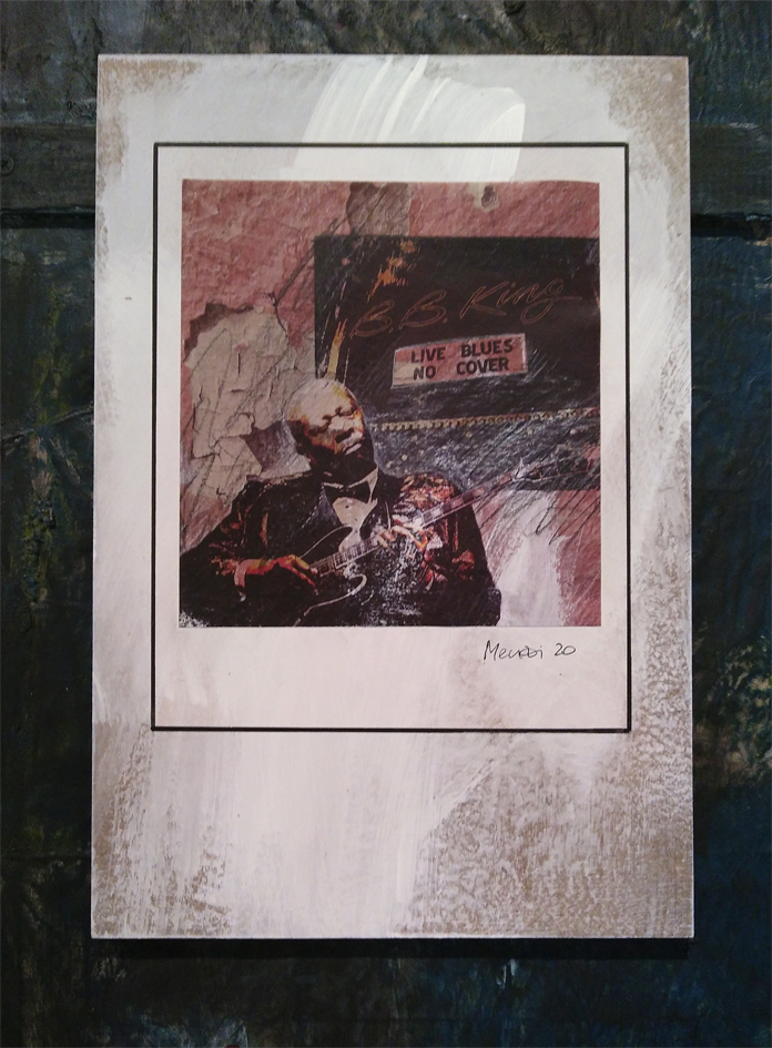2020 BB King, Mixed Media, 18 x18 cm