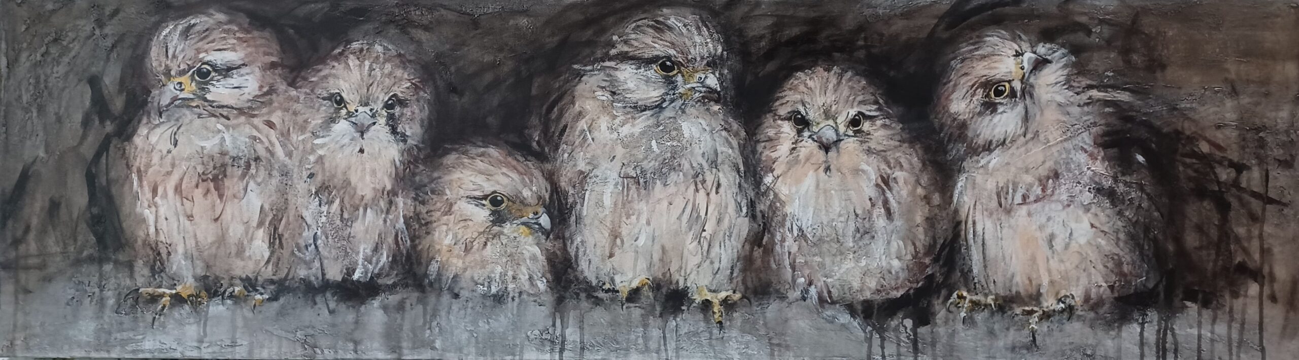 2022 Turmfalken, Acryl, 140 x 40 cm